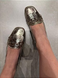 Mocassim em Pelica com Detalhe em Ouro