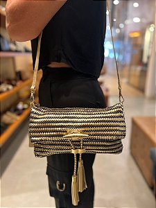 Bolsa Carteira Tresse Tela na cor Ouro