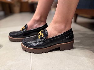 Sapato Mocassim Tratorado Preto