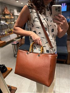 Bolsa Alça Bambu Conhaque