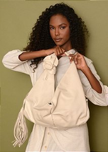 Bolsa Pelica Flor Off White