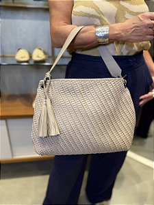Bolsa Tressê Alça Larga Tela Taupe