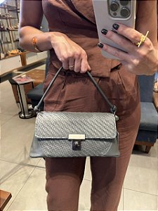 Bolsa Tressê Baguete com Detalhe Horn Verde