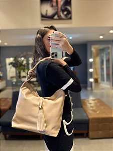 Bolsa Pelica Barbicacho Amêndoa