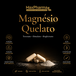 Magnésio Quelato Manipulado - Treonato, Dimalato e Bisglicinato