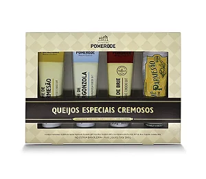 KIT 4 SABORES CREME DE PARMESAO - KRAEUTERKAESE, GORGONZOLA, PARMESAO, BRIE