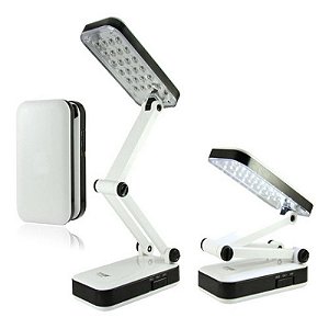Luminária de Mesa 24 Led Abajur Dobrável Recarregável Bivolt