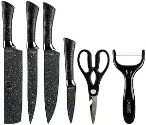 Conjunto Jogo Facas 6 Peças Inox Kit Culinário Faqueiro