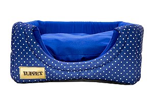 Cama Iglu e Toca Para Cachorro Luppet Luxo Azul Poa (LP1216-02)