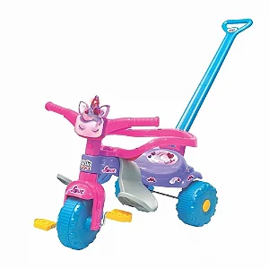 Triciclo Magic Toys Tico-Tico Uni Love 2570 com Luz Haste + Aro de Proteção Removível
