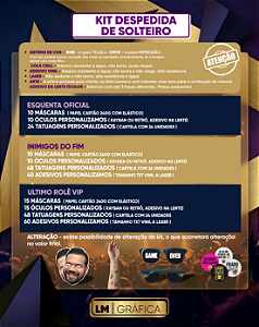KIT DESPEDIDA DE SOLTEIRO