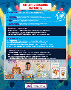 KIT ANIVERSÁRIO INFANTIL