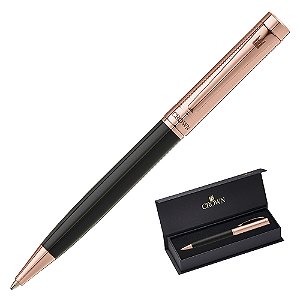 CANETA CROWN OPALA ESF OURO ROSA E PRETA