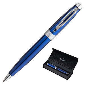 CANETA CROWN PICASSO SILVER ESF AZUL