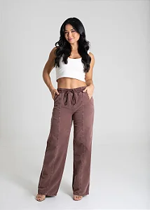 Calça Sarja Sawary Wide Leg