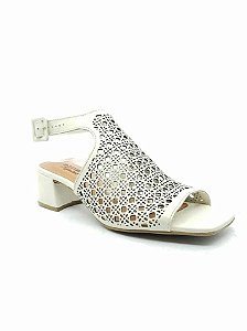 Sandália Couro Burnish Off White