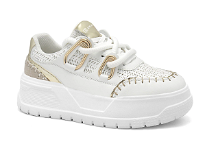 Tênis Casual Branco/Dourado Ramarim