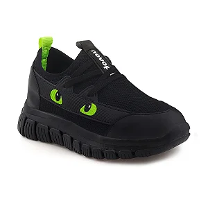 Tênis Infantil Novopé Moji Olhos Dragão Preto