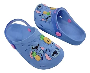 Babuche Infantil Azul Stitch Disney Smile Grendene Kids