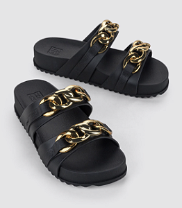 Chinelo Slide Preta On Zaxy