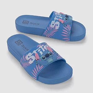 Chinelo Slide Azul Disney Stitch Zaxy