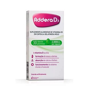 Suplemento Alimentar Addera D3 2.000UI - 30Caps