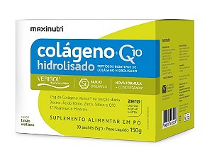 Colágeno Hidrolisado Verisol + Q10 Frutas Limão Siciliano Maxinutri 30 sachês