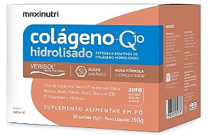 Colágeno Hidrolisado Verisol + Q10 Silicio Orgânico Maxinutri 30 sachês