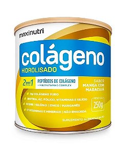 Colágeno Hidrolisado 2 em 1 Manga com Maracujá Maxinutri 250g