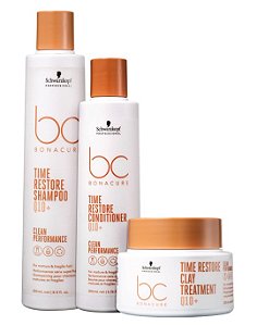 Kit Bonacure Clean Performance Time Restore Q10 3 produtos Schwarzkopf