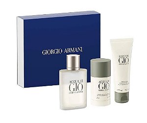 Coffret Acqua di Gio EDT 100ml + Deo 75g + Gel de Banho 75ml