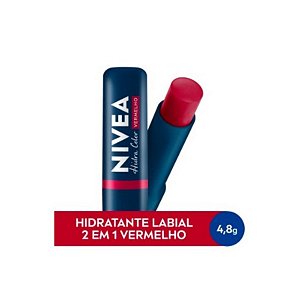 Hidratante Labial Nivea Hidra Color Vermelho 4,8g