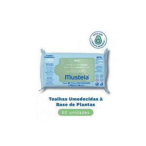Toalha Umedecida Mustela a Base de Plantas 60 unidades