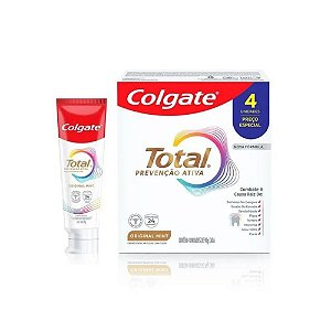 Kit Creme Dental Colgate Total Prevenção Ativa Original Mint 4 Unidades 90g Cada