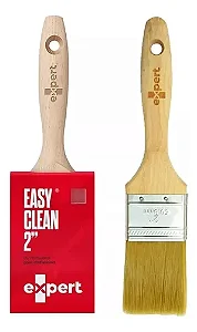 Pincel Profissional 2 Reta Easy Clean Cabo De Madeira