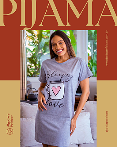 Pijama camisetão xícara