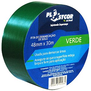 Fita de Demarcação Adesiva 48mm x 30m Verde- Plastcor