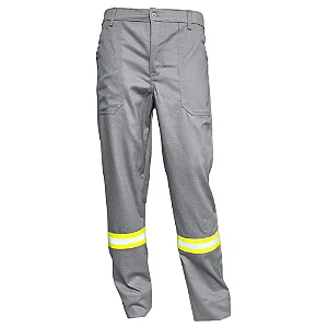 Calça Nr10 Cinza claro C/ Refletivo Verde Cedrotech Ca 44109