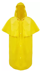CAPA DE CHUVA LAMINADA TAM G - AMARELA C/CAPUZ TIPO MORCEGO C.A. 35149