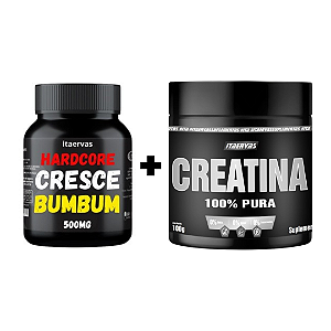 Cresce Bumbum Itaervas + Creatina 100% Pura 100g Massa Muscular Rápida