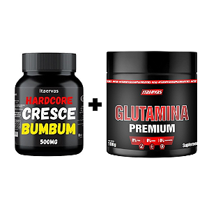 Cresce Bumbum Itaervas + Glutamina Premium 100g Massa Muscular Rápida