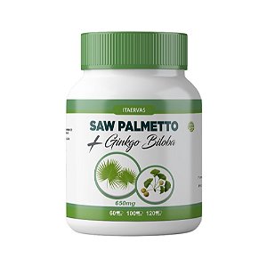 Saw Pawmetto com Ginkgo Biloba 650mg Extra Forte 120 Cápsulas Itaervas
