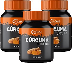 3x Cúrcuma Turméric 650mg 100 Cápsulas Original Itaervas
