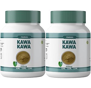 2x Kawa Kawa Natural 650mg 100 Cápsulas Itaervas
