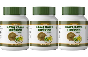 3x Kawa Kawa com Hipérico Natural 650mg 100 Cápsulas Itaervas