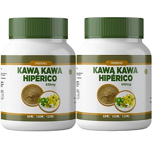 2x Kawa Kawa com Hipérico Natural 650mg 100 Cápsulas Itaervas