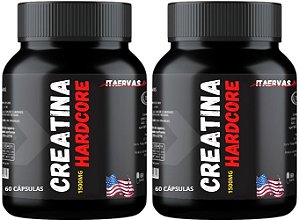 2x Creatina Hardcore 1500mg Massa Muscular Força Ganhar Peso