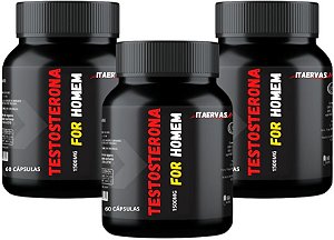 3x Testosterona FOR Homem 1500mg Massa Muscular Hipertrofia