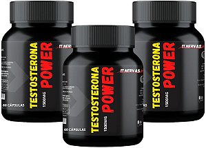 3x Testosterona Power Massa Muscular 1500mg Itaervas