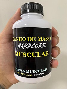 Ganho de Massa Hardcore 60 Cápsulas 1500mg PREMIUM Hipertrofia Muscular Itaervas